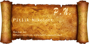 Pitlik Nikolett névjegykártya